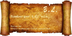 Bamberger Lívia névjegykártya